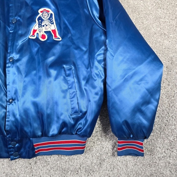 Vintage Locker Line New England Patriots Jacket Mens XL NFL Satin Snap Front - Picture 2 of 15